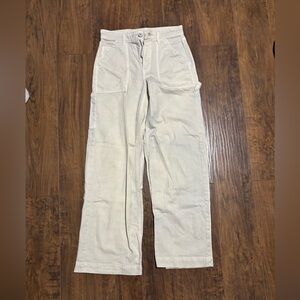American Eagle Outfitters Cream Wide Leg Pants